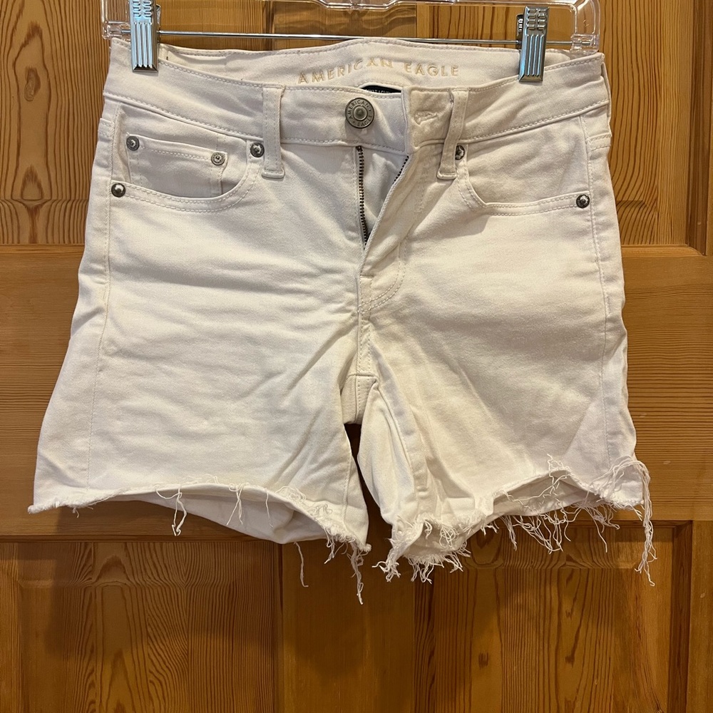 White denim shorts